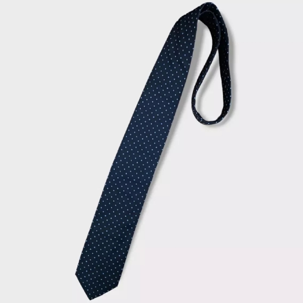 FAÇONNABLE Current Navy/Blue Polka Dot Silk LUXURY Tie USA